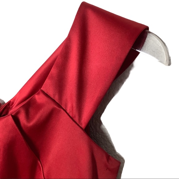 THE LIMITED Red Satin Tie Back Body Con Dress - Picture 6 of 11